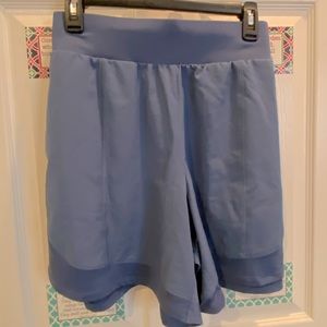 Steel blue workout shorts